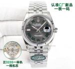 Clean Factory Rolex Datejust 3235 Grey Face Watch 36mm 